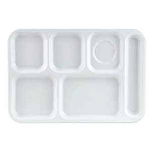 g.e.t. tr-153-w 10" x 14.5" 6-compartment tray, polypropylene, white (pack of 12)