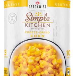 READYWISE - Simple Kitchen, Freeze-Dried Corn, 23 Servings, MRE, Emergency Food Supply, Gluten Free, Corn, Freeze Dried Corn, Freeze Dried Food, Canned Food, Camping, Survival Food, 10 Can