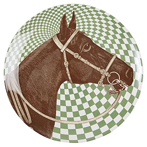 Thomas Paul Melamine EQUUS Round Platter Serving Tray, 14" D, Multi