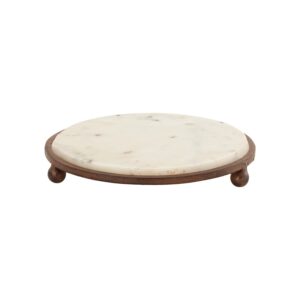 pomeroy round serving tray, lg, montana rustic, white, food-safe