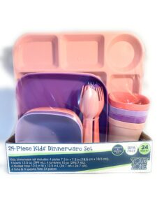 24-piece kids"dinnerware set (blue/yellow, tableware)