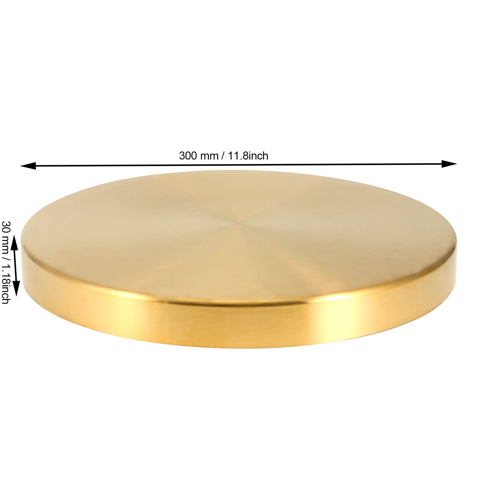 JOIKIT 2 Pack 12 Inch Round Gold Storage Trays, 30cm Stainless Steel Circle Decorative Tray Vanity Storage Organizer Serving Tray for Jewelry Coffee Table Bar Kitchen Countertop Bathroom Tableware