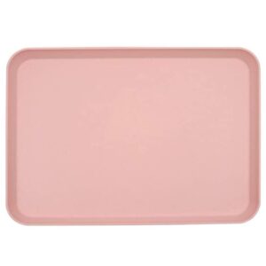 fast food trays 10x14 wheat straw, rectangular serving platter, lunch dinner tray, cafeteria trays for appetizer snack cafe tea outdoor party, dishwasher safe (pink)