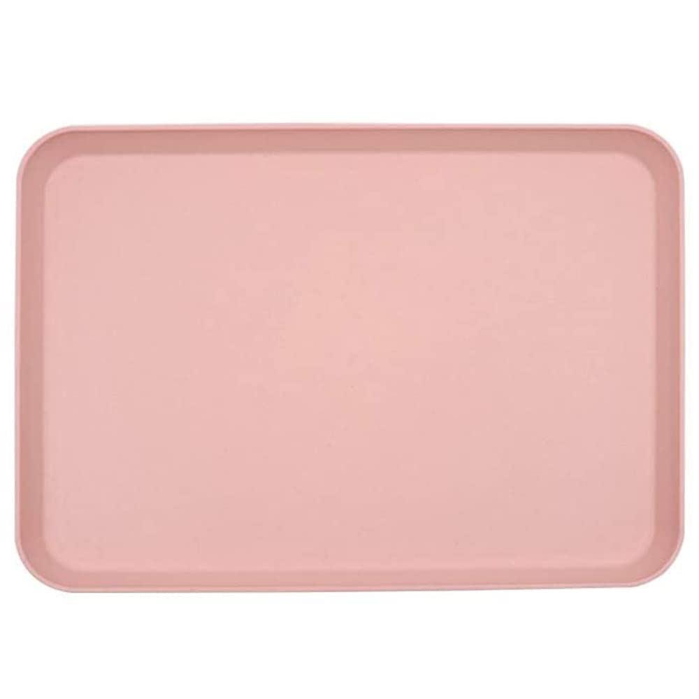 Fast Food Trays 10x14 Wheat Straw, Rectangular Serving Platter, Lunch Dinner Tray, Cafeteria Trays for Appetizer Snack Cafe Tea Outdoor Party, Dishwasher Safe (Pink)