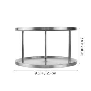 Hemoton Stainless Steel Dessert Serving Plate 2- tier Snack Plate Metal Seafood Display Trays Food Holder Tower for Restaurant Buffet Wedding Party Platter