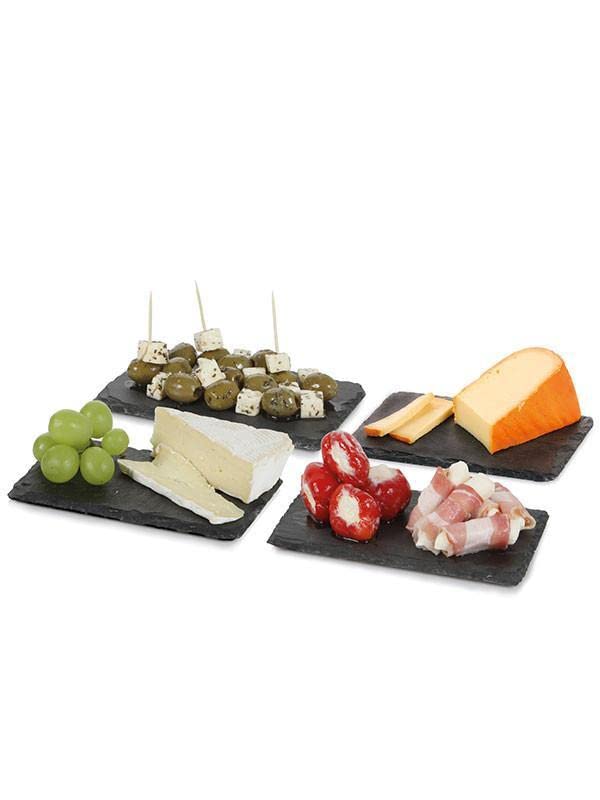 BOSKA Slate Serving Platter - Large Best For Cheese, Tapas, Bread, and Desserts Presentation - Board Slab with Non-Slip Feet - Cutting and Charcuterie Board - Dishwasher Safe