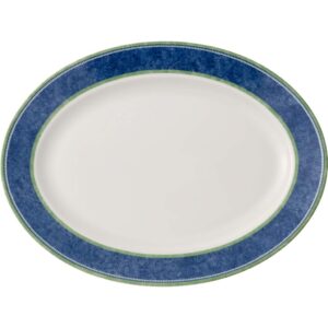 villeroy & boch switch 3 decorated oval platter, 13.75 in, white/blue/green