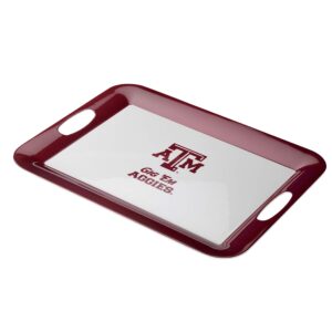 college kitchen collection texas a&m university serving tray / party platter / food appetizer serveware - 12.5 inch, white
