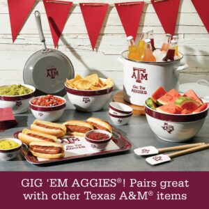College Kitchen Collection Texas A&M University Serving Tray / Party Platter / Food Appetizer Serveware - 12.5 Inch, White