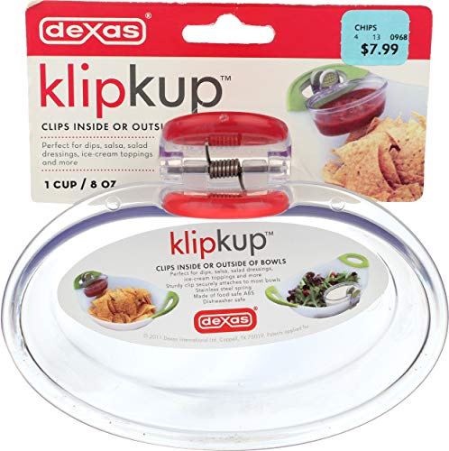 Dexas Klipkup Clip- On Condiment Cup, 1 Cup Capacity, Red