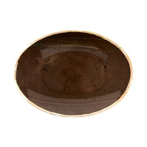 G.E.T. OP-1518-PCF Heavy-Duty Shatterproof Plastic Oval Melamine Serving Platter, 15" x 11", Pottery Coffee