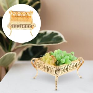 Cabilock Decorative Tray Cookie Tray Gold Fruit Bowl Turkish Candy Snack Serving Tray Storage Trays Metal Serving Tray Coffee Tea Serving Vanity Tray