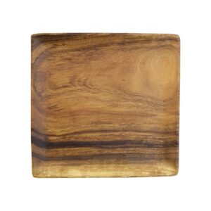 Pacific Merchants Acaciaware Acacia Wood Square Plate, Set of 4, 12" by .75". Sustainable, Hand Made, Large Square Tray For Charcuterie, Appetizers, Cheese, Sushi.