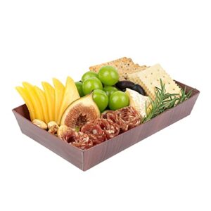 restaurantware matsuri vision 8 x 5 x 1.5 inch medium sushi trays 100 greaseproof sushi packaging boxes - lids sold separately disposable wood grain paper sushi containers for entrees or snacks