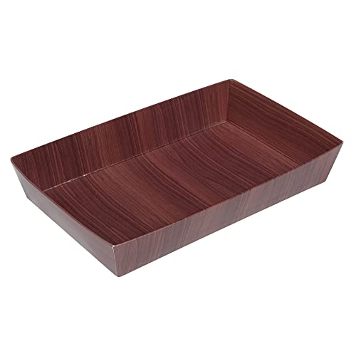 Restaurantware Matsuri Vision 8 x 5 x 1.5 Inch Medium Sushi Trays 100 Greaseproof Sushi Packaging Boxes - Lids Sold Separately Disposable Wood Grain Paper Sushi Containers For Entrees Or Snacks