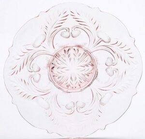large serving platter plate - inverted thistle - mosser glass - usa (rose pink)