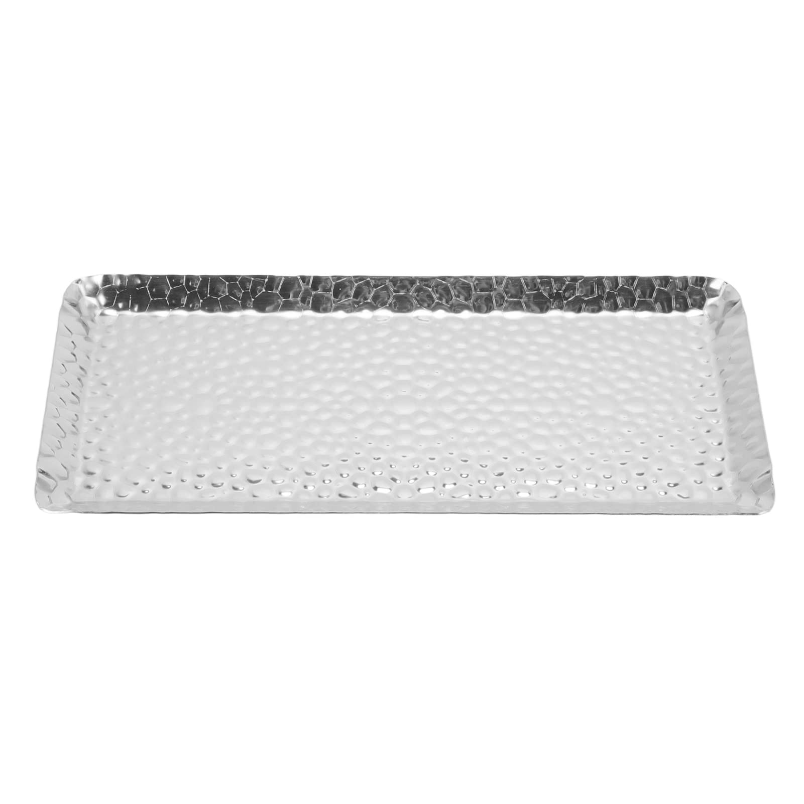 Pastry Serving Tray, Widely Applicable Dishwasher Safe Hammered Multi Purpose Mirror Surface Serving Platter for Home(Silver)