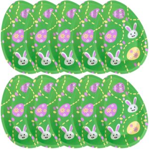 easter serving trays | 10 pcs plastic easter snack trays | easter bunny serveware | easter egg party serving platter | easter party decorations | reusable bunny & eggs design chip trays | by anapoliz