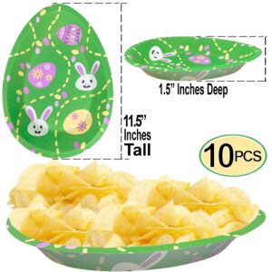 Easter Serving Trays | 10 Pcs Plastic Easter Snack Trays | Easter Bunny Serveware | Easter Egg Party Serving Platter | Easter Party Decorations | Reusable Bunny & Eggs Design Chip Trays | by Anapoliz