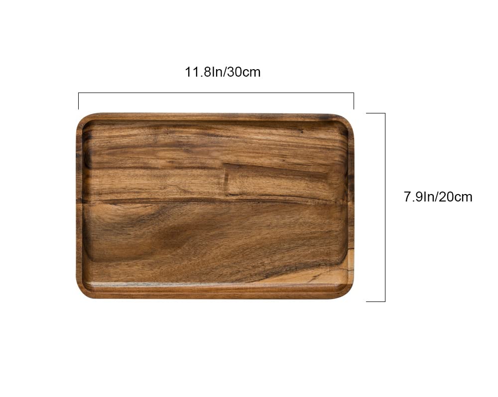 HomeImpel Wooden Platter, Wood Dinner Plates, Wooden Serving Tray, Wooden Dish for Sweets Fruit Dessert Food Appetizer Dessert Salad Cookie (30x20)