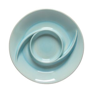 casafina ceramic stoneware 13" chip and dip - cook & host collection, robin's egg blue | microwave & dishwasher safe dinnerware | food safe glazing | restaurant quality serveware