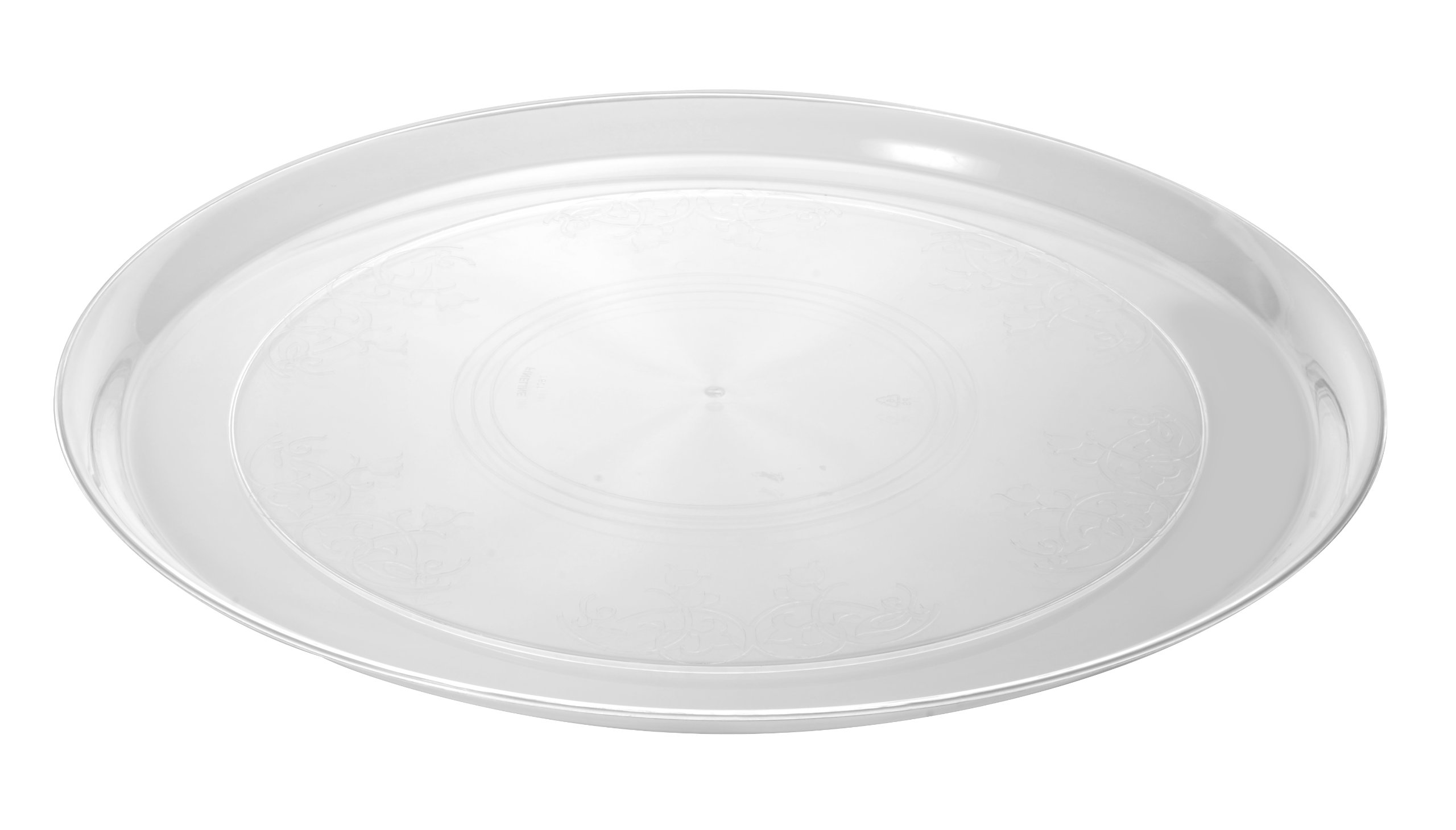 Fineline Settings Platter Pleasers Clear Supreme 18" Round Tray 25 Pieces