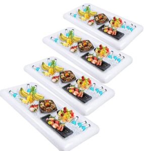 inflatable salad bar buffet ice cooler beverage serving bar food drink holder for party picnic bbq luau with drain plug(4 pack)