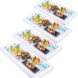 Inflatable Salad Bar Buffet Ice Cooler Beverage Serving Bar Food Drink Holder for Party Picnic BBQ Luau with Drain Plug(4 pack)