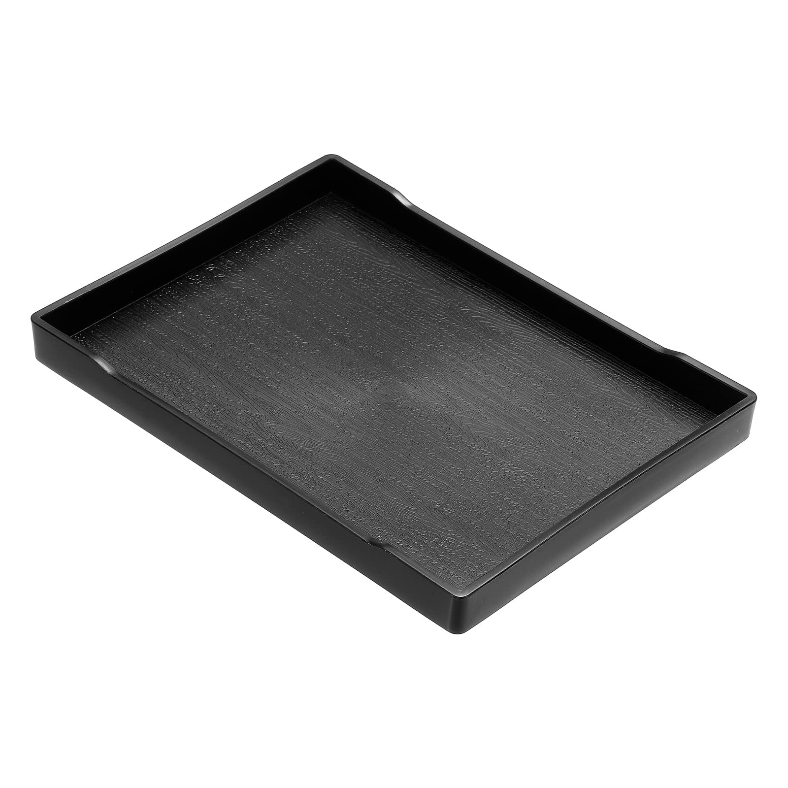 PATIKIL 12x9 Fast Food Tray, Plastic Reusable Recyclable Multi-Purpose Rectangle Serving Tray for Restaurant Home Kitchen, Black