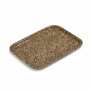 Spode Creatures of Curiosity Leopard Print Birch Tray, 10.6-Inch, Rectangular Serving Platter, Wood Server, Made with Birch Veneer, Dishwasher and Food Safe