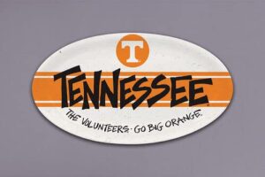 magnolia lane university of tennessee the volunteers football heavyweight melamine oval platter, 12.25-inch length, kitchen accessories