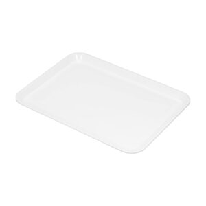 patikil 12x8 fast food tray, plastic reusable recyclable multi-purpose rectangle serving tray for restaurant home kitchen, white
