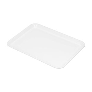 PATIKIL 12x8 Fast Food Tray, Plastic Reusable Recyclable Multi-Purpose Rectangle Serving Tray for Restaurant Home Kitchen, White