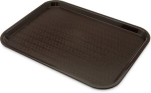 carlisle foodservice products ct121669 café standard cafeteria / fast food tray, 12" x 16", chocolate (pack of 24)