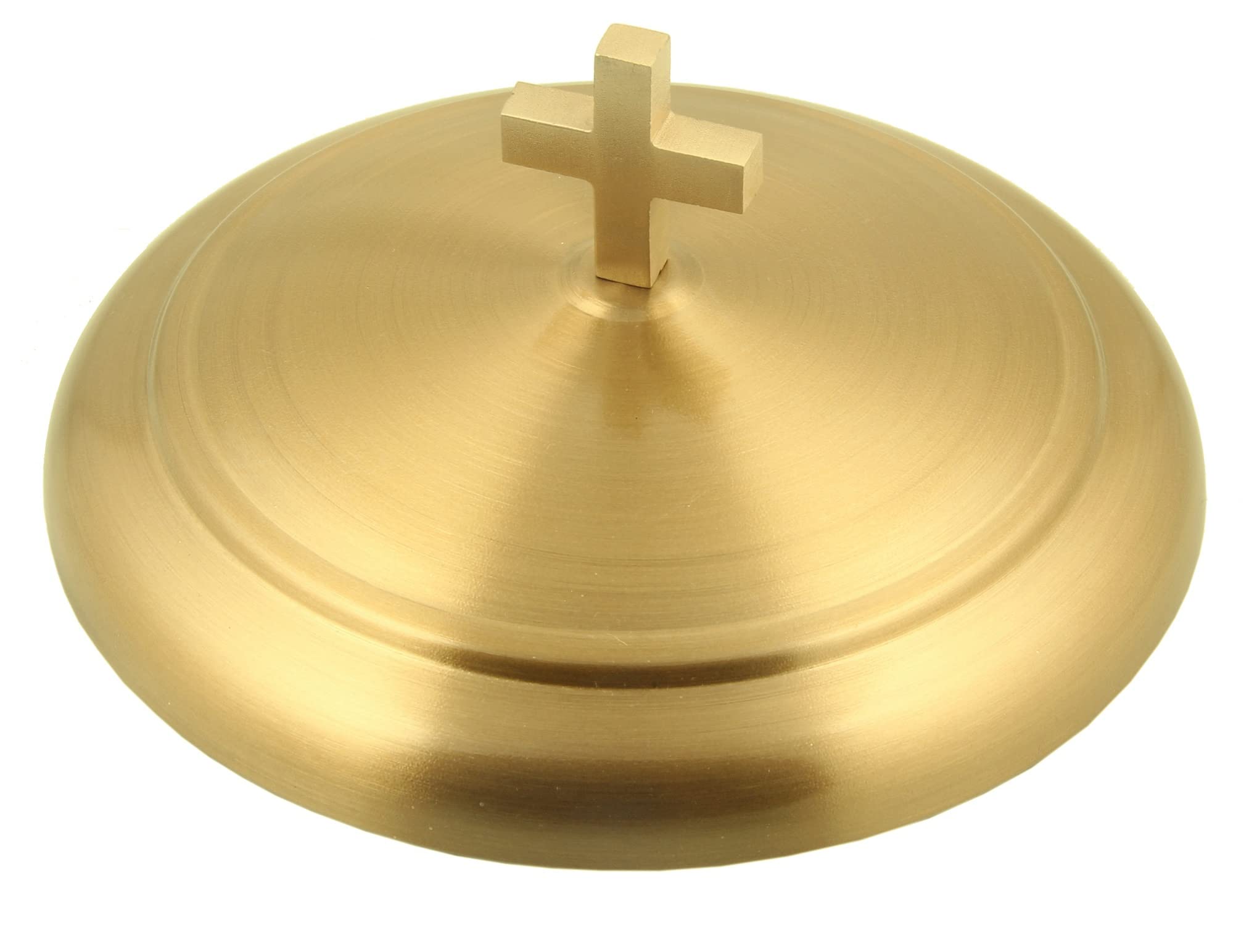 Communion Ware 3 Holy Wine Serving Trays with A Lid & 2 Stacking Bread Plates with A Lid - Stainless Steel (Brass/Gold Shiny)