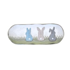 Mud Pie Easter Bunny Dip Cup and Tray Set, Multi, 13" x 5"