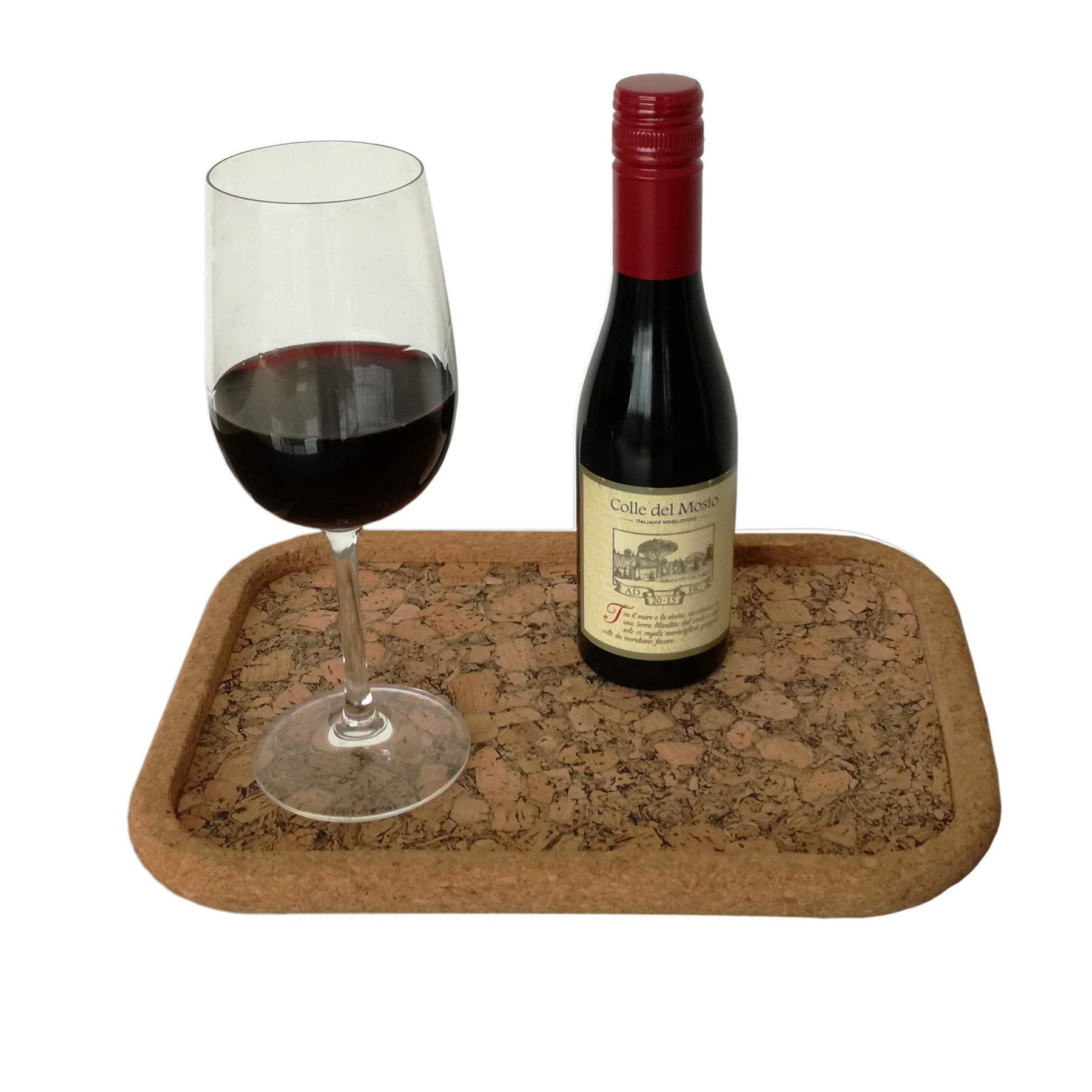 FixtureDisplays® 11.5"W x 0.7"H x 8.6"D Marble Cork Tray, Rectangular Serving Tray 21332-NPF