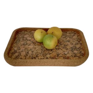 FixtureDisplays® 11.5"W x 0.7"H x 8.6"D Marble Cork Tray, Rectangular Serving Tray 21332-NPF