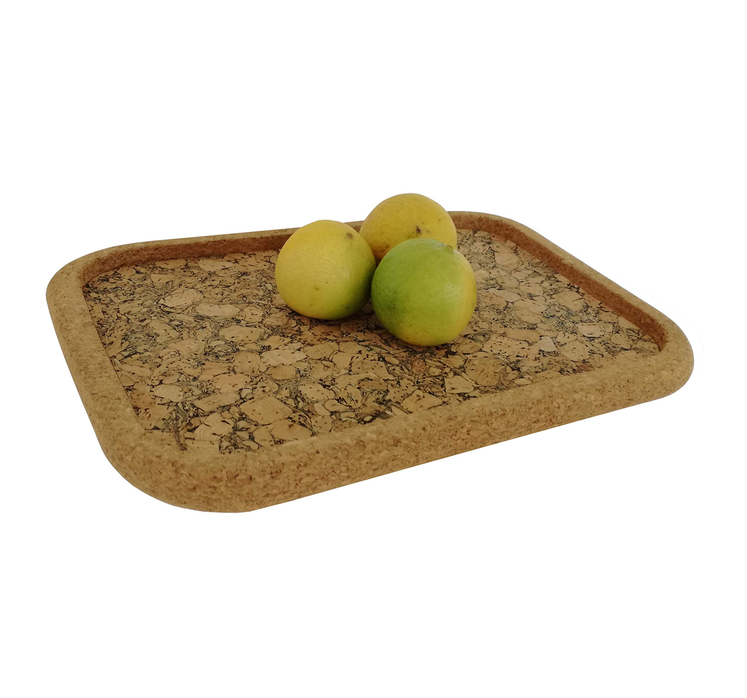 FixtureDisplays® 11.5"W x 0.7"H x 8.6"D Marble Cork Tray, Rectangular Serving Tray 21332-NPF