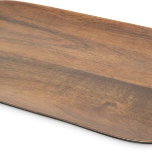 Carlisle FoodService Products Epicure Plastic Tray, 14.75" x 6.75", Dark Woodgrain