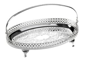 oval gallery tray - silver plated