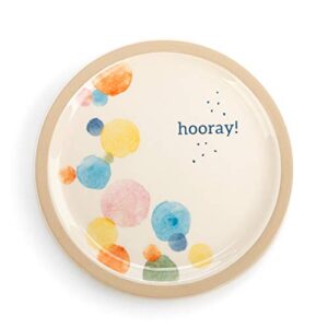 demdaco hooray! colorful dots 9 x 9 stoneware decorative serving plate