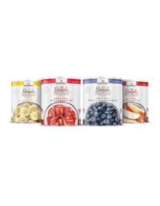 readywise simple kitchen fruit bowl mix - freeze-dried berries, apples and banana chips - long-term emergency food