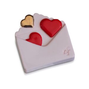 nora fleming love notes (valentine envelope) a297 - hand-painted ceramic valentine's day décor - spring minis for the home and office