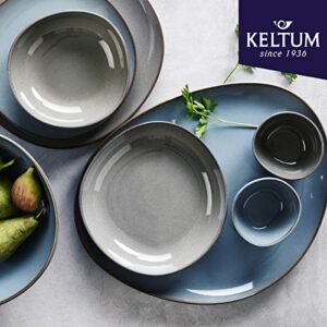 Keltum Smokey Blue Glazed Stoneware Serving Plate, 15"