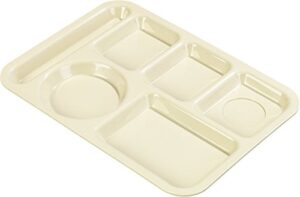 carlisle foodservice products p61425 polypropylene left-hand 6-compartment divided tray, 14" x 10", tan (case of 24)