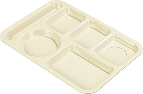 Carlisle FoodService Products P61425 Polypropylene Left-Hand 6-Compartment Divided Tray, 14" X 10", Tan (Case of 24)