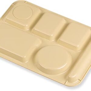 Carlisle FoodService Products P61425 Polypropylene Left-Hand 6-Compartment Divided Tray, 14" X 10", Tan (Case of 24)