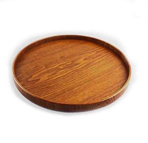super kd wooden serving tray decorative round tray serve for food coffee or tea (medium, coffee)