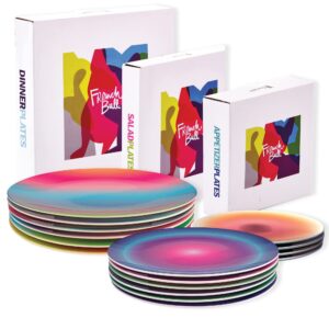 French Bull Melamine Assorted Plates-6 Piece Set -Melamine Dinnerware-Platter, Serving, Party, Platter, Dish (9" Salad Plate, Aurora)